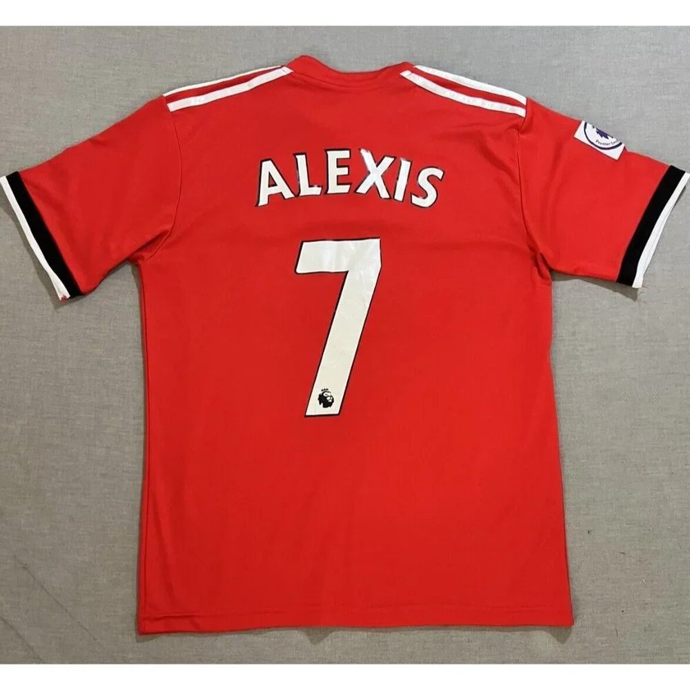 MANCHESTER UNITED Adidas #7 Alexis ‎ 2017/18 Home Soccer Jersey Mens Medium.